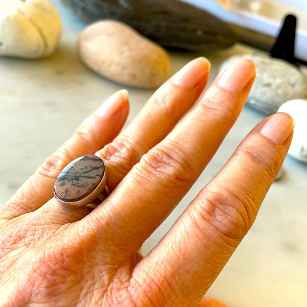 Native American Jasper Ring Vintage Size 6 1/4